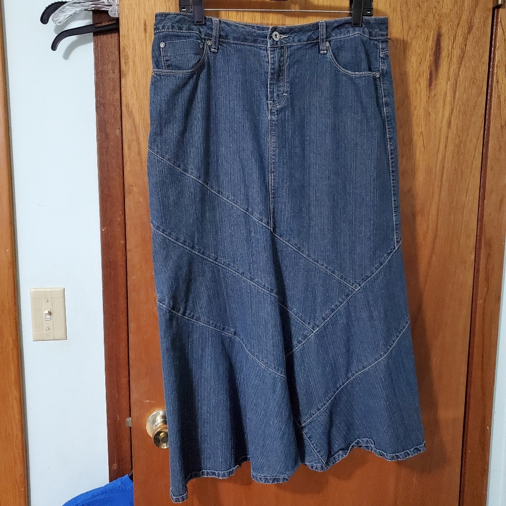 Cato long denim skirt size 12